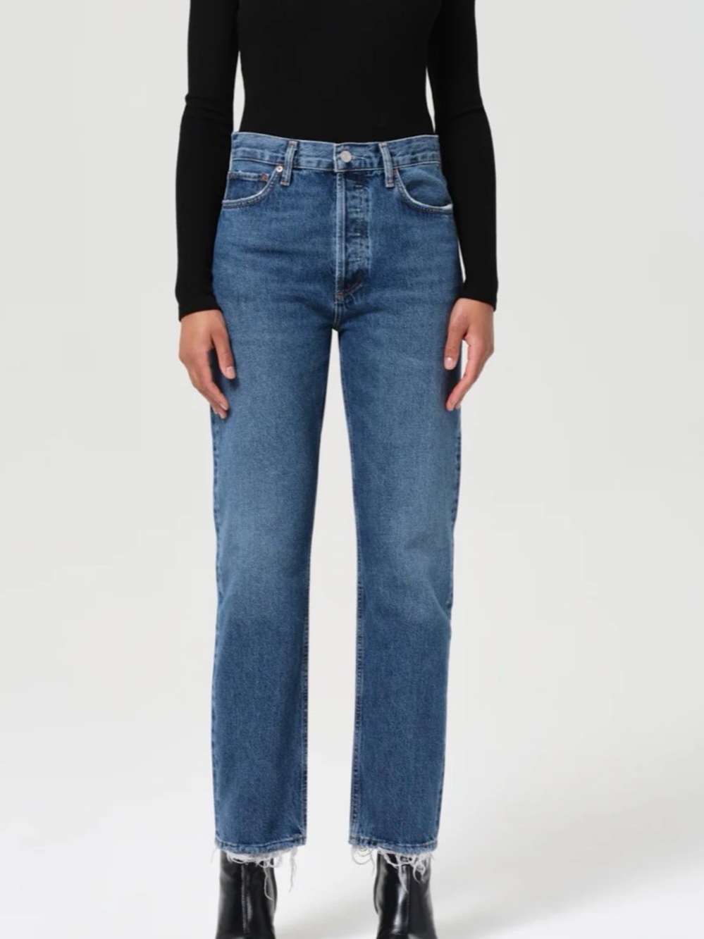 Agolde High-Rise Straight Women’s Jeans in Medium Blue